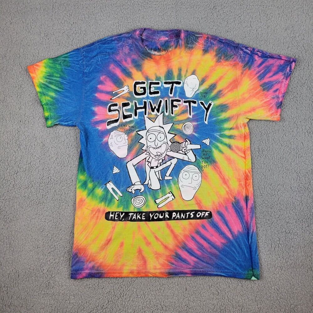 Rick And Morty Shirt Mens Medium Ripple Junction Get Schwifty Tie Dye